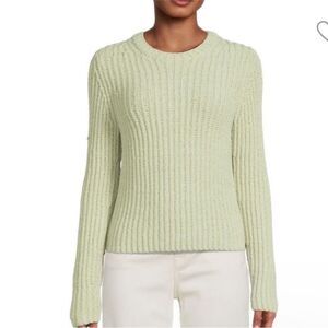 VINCE Crimped Ribbed Sweater Jade Wimens Size XL